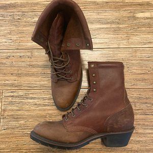 Double-H HH Boot Company Lacer 9969 Aeroglide Leather Boots Women's Size 9 EUC